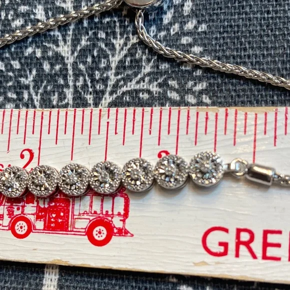 Zales 925 Silver with Diamonds Bolo Adjustable Bracelet - Picture 9 of 11